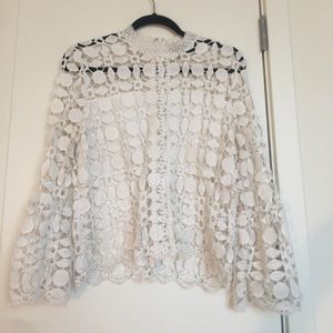 Crochet bell sleeve top